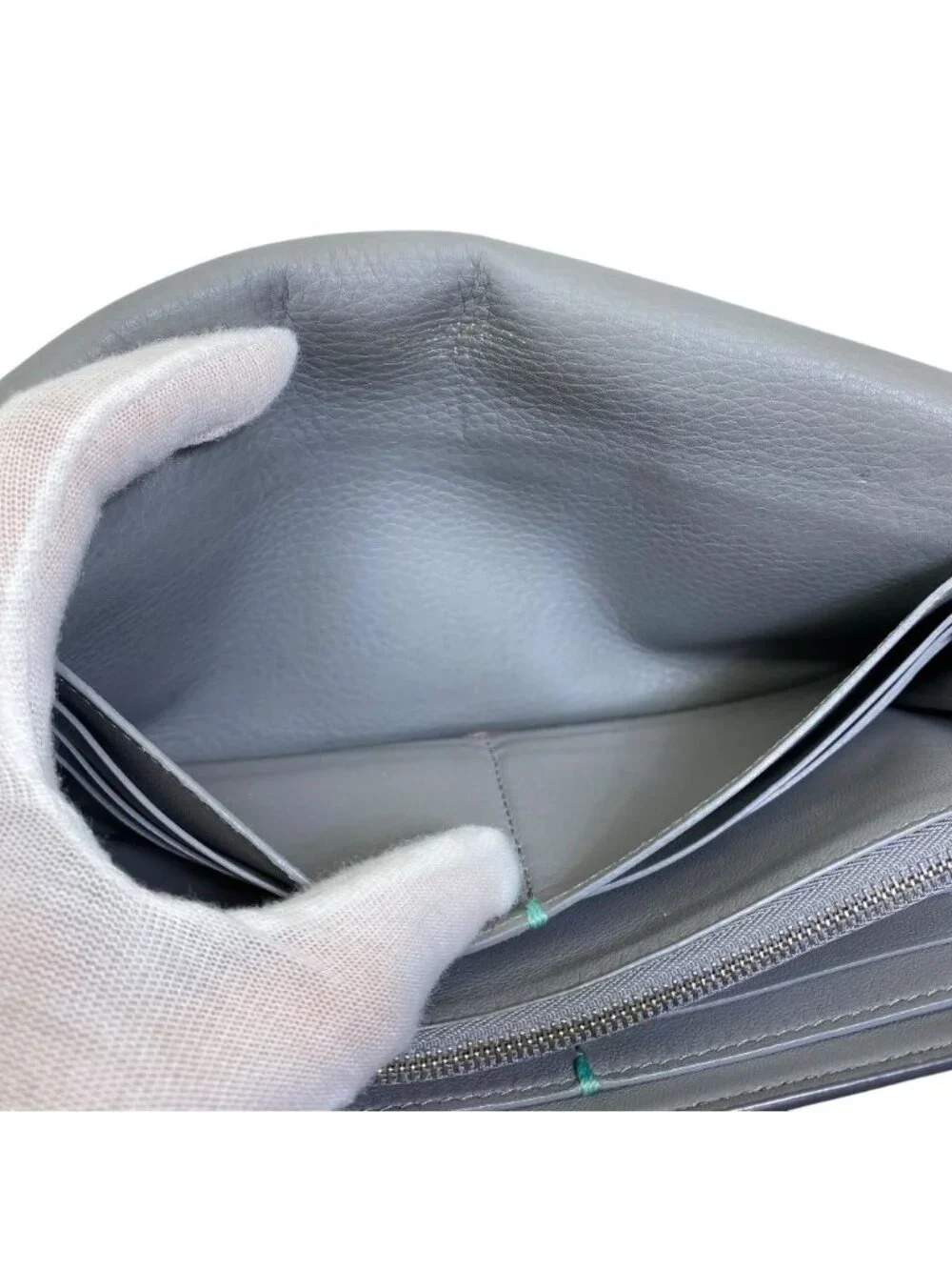 Tiffany & Co Continental Flap Wallet Leather Gray Daily